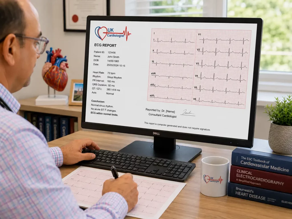 Professional ECG reporting by a Consultant Cardiologist